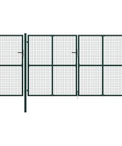 Vrtna vrata čelična 400 x 150 cm zelena