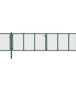 Vrtna vrata čelična 500 x 100 cm zelena