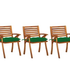 Vrtne blagovaonske stolice s jastucima 3 kom od bagremovog drva