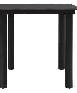 Vrtni blagovaonski stol crni 80 x 80 x 74 cm od čelika i stakla