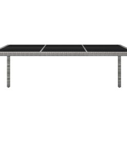 Vrtni blagovaonski stol sivi 200 x 150 x 74 cm od poliratana