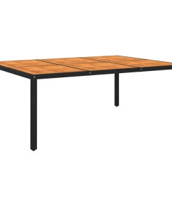 Vrtni stol 200x150x75 cm od bagremovog drva i poliratana crni