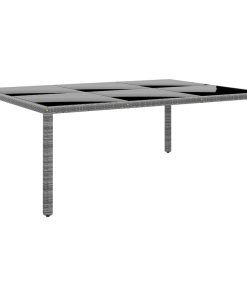 Vrtni stol 200x150x75 cm od kaljenog stakla i poliratana sivi