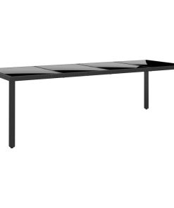 Vrtni stol 250x100x75 cm od kaljenog stakla i poliratana crni
