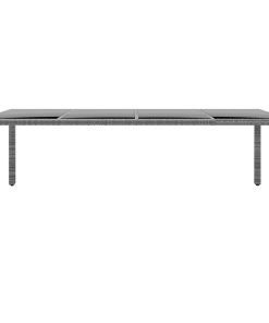 Vrtni stol 250x100x75 cm od kaljenog stakla i poliratana sivi