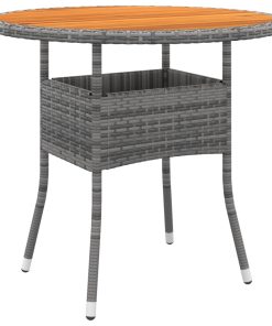 Vrtni stol Ø 80 x 75 cm od bagremovog drva i poliratana sivi