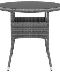 Vrtni stol Ø 80 x 75 cm od kaljenog stakla i poliratana sivi