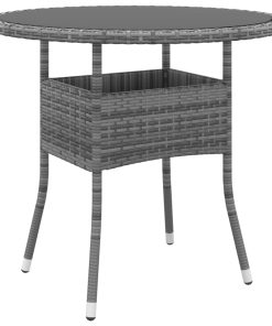 Vrtni stol Ø 80 x 75 cm od kaljenog stakla i poliratana sivi
