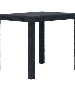 Vrtni stol antracit 79 x 79 x 72 cm plastika s izgledom ratana