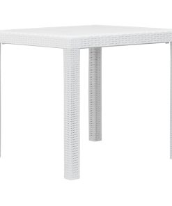 Vrtni stol bijeli 79 x 79 x 72 cm plastika s izgledom ratana