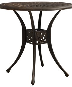 Vrtni stol brončani 78 x 78 x 72 cm od lijevanog aluminija