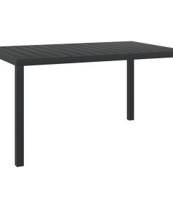 Vrtni stol crni 150 x 90 x 74 cm aluminijum i WPC