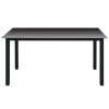 Vrtni stol crni 150 x 90 x 74 cm aluminijum i staklo