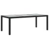 Vrtni stol crni 190x90x75 cm od kaljenog stakla i poliratana