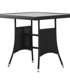 Vrtni stol crni 80 x 80 x 74 cm od poliratana