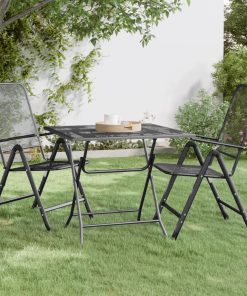 Vrtni stol od ekspandirane metalne mreže 80x80x72 cm antracit