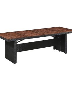 Vrtni stol od poliratana i masivnog bagremovog drva 240x90x74 cm