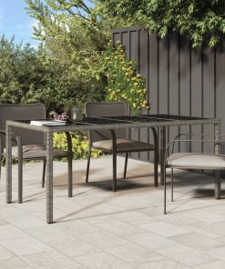 Vrtni stol sivi 190x90x75 cm od kaljenog stakla i poliratana