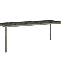 Vrtni stol sivi 250x100x75 cm od kaljenog stakla i poliratana