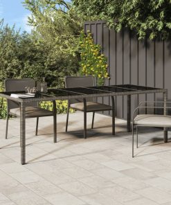 Vrtni stol sivi 250x100x75 cm od kaljenog stakla i poliratana