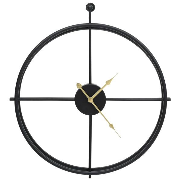 Zidni sat crni 52 cm željezni