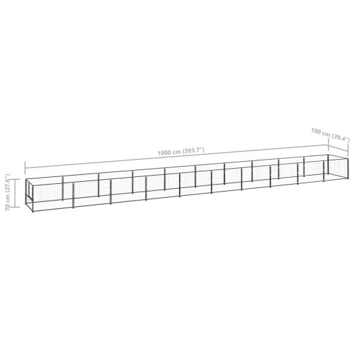 Kavez za pse crni 10 m² čelični