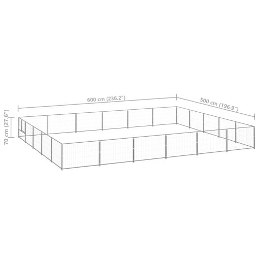 Kavez za pse srebrni 30 m² čelični