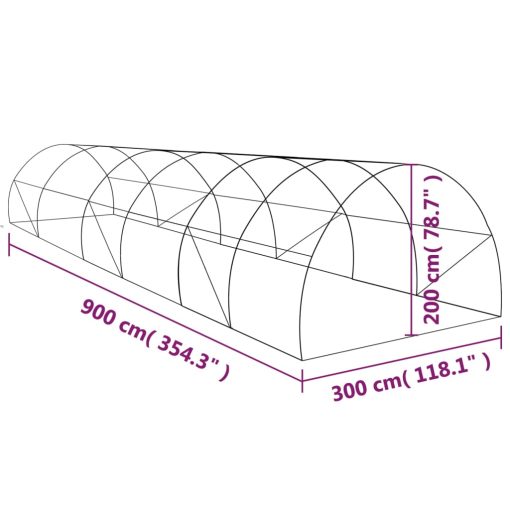 Plastenik 27 m² 900 x 300 x 200 cm