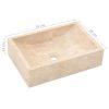 Umivaonik 45 x 30 x 12 cm mramorni visoki sjaj krem
