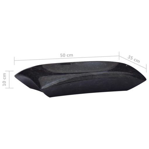 Umivaonik crni 50 x 35 x 10 cm mramorni