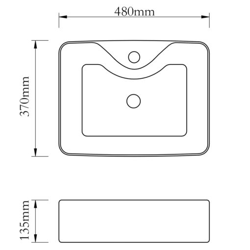 Umivaonik s otvorom za slavinu 48x37x13