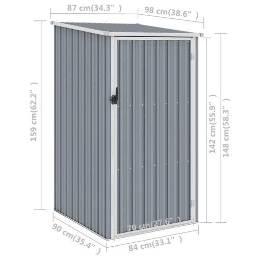 Vrtno spremište sivo 87 x 98 x 159 cm od pocinčanog čelika