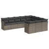 10-dijelni set vrtnih sofa od poliratana s jastucima sivi