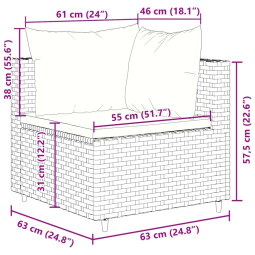 10-dijelni set vrtnih sofa od poliratana s jastucima sivi