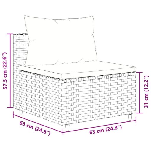 10-dijelni set vrtnih sofa od poliratana s jastucima sivi