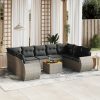 10-dijelni set vrtnih sofa od poliratana s jastucima sivi