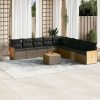 10-dijelni set vrtnih sofa od poliratana s jastucima sivi