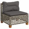 10-dijelni set vrtnih sofa od poliratana s jastucima sivi