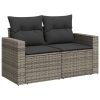 10-dijelni set vrtnih sofa od poliratana s jastucima sivi