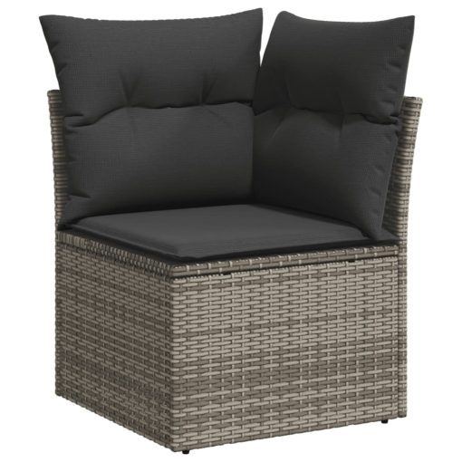 10-dijelni set vrtnih sofa od poliratana s jastucima sivi