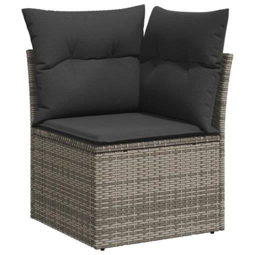 10-dijelni set vrtnih sofa od poliratana s jastucima sivi