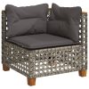 10-dijelni set vrtnih sofa od poliratana s jastucima sivi