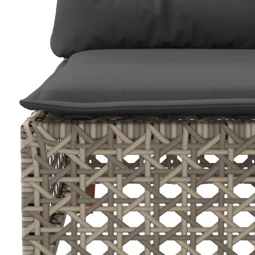 10-dijelni set vrtnih sofa od poliratana s jastucima sivi