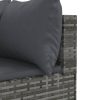 10-dijelni set vrtnih sofa od poliratana s jastucima sivi