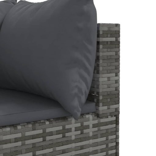 10-dijelni set vrtnih sofa od poliratana s jastucima sivi