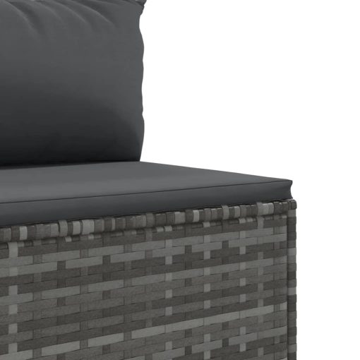 10-dijelni set vrtnih sofa od poliratana s jastucima sivi