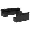 10-dijelni set vrtnih sofa s jastucima crni od poliratana