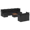 10-dijelni set vrtnih sofa s jastucima crni od poliratana