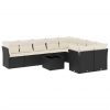 10-dijelni set vrtnih sofa s jastucima crni od poliratana