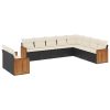 10-dijelni set vrtnih sofa s jastucima crni od poliratana